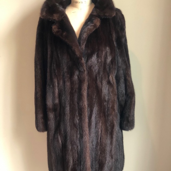 Chocolate 3/4 length mink coat - Picture 5 of 5